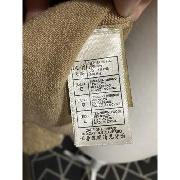 Leon Max Tan Merino Wool Blend Teddy Fleece Cardigan Sweater Jacket Size 8 - Picture 4 of 7